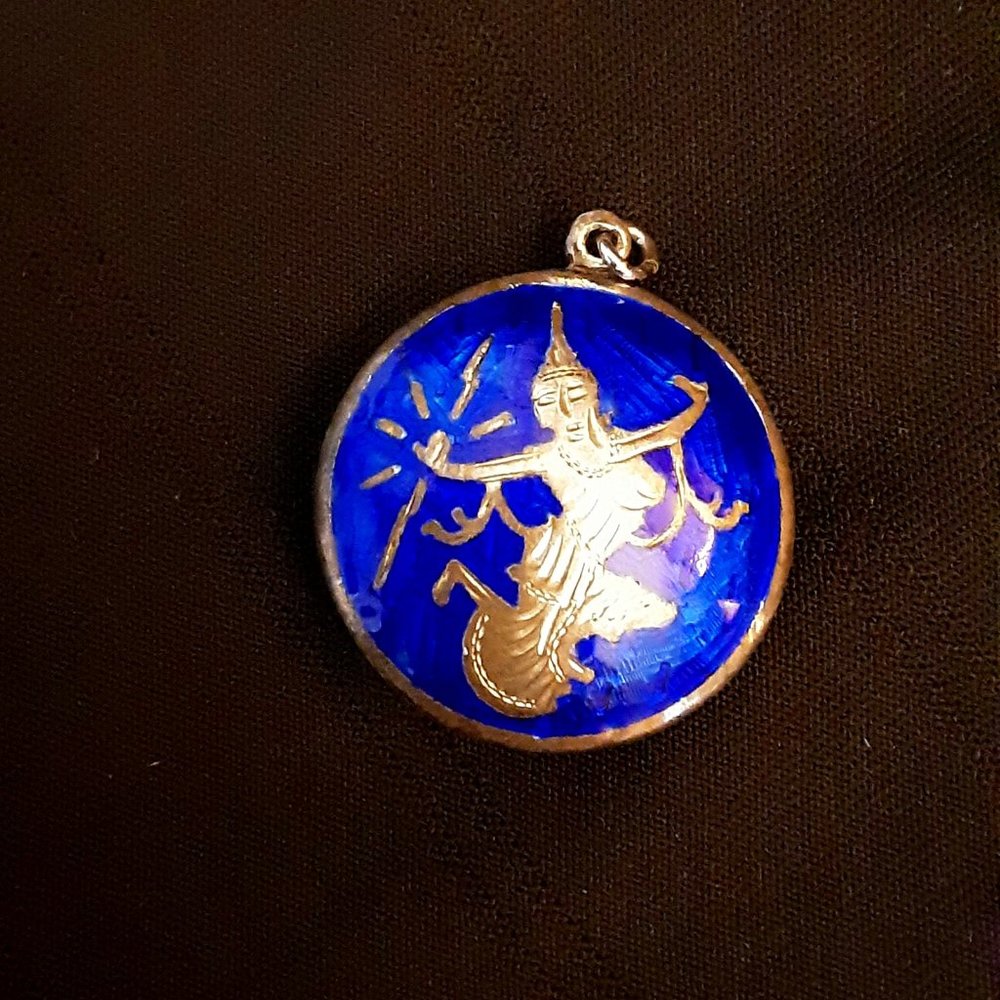 Vintage Siam Enameled Pendant